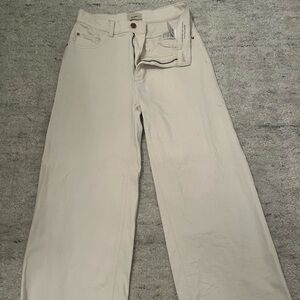 DL1961 Womens Hepburn Wide Leg Cream Jeans